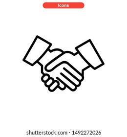 handshake icon isolated sign symbol vector illustration - high quality black style vector icons
