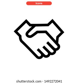 handshake icon isolated sign symbol vector illustration - high quality black style vector icons
