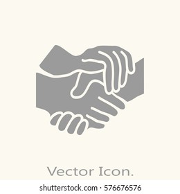 Handshake icon isolated sign symbol and flat style for app, web and digital design. Vector illustration.