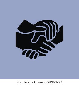 Handshake icon isolated sign symbol and flat style for app, web and digital design. Vector illustration.