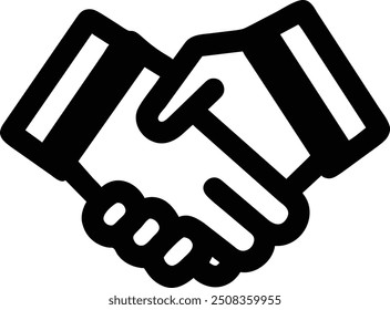 handshake icon. line art and editable stroke.