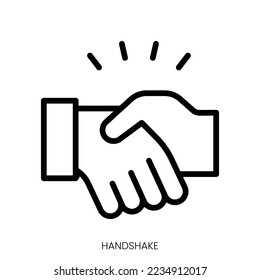 handshake icon. Line Art Style Design Isolated On White Background