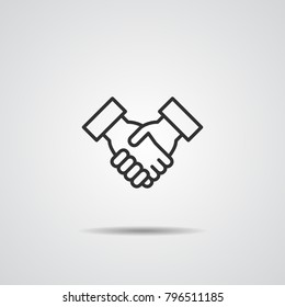 handshake icon line vector