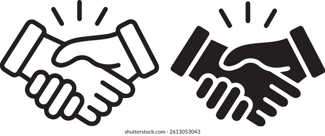 Handshake icon. Handshake Line Vector Icon. Handshake sign vector. Shaking hands symbol. Vector illustration.