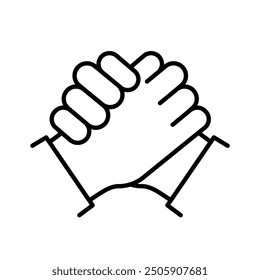 Icono de apretón de manos. Icono de apretón de manos lineal