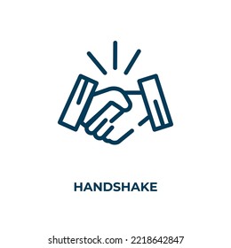 Handshake icon. Linear vector illustration. Outline handshake icon vector. Thin line symbol for use on web and mobile apps, logo, print media.
