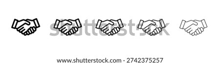 Handshake icon logo. Black line icon, vector illustrations.