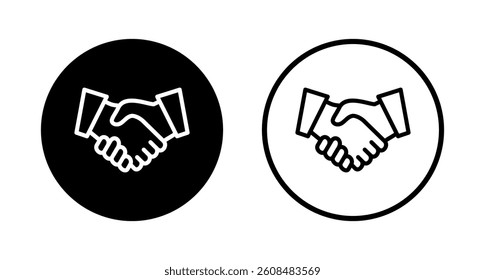 Handshake icon logo design. business handshake sign and symbol. contact agreement