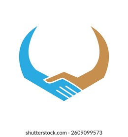 Handshake icon logo design template
