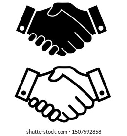 Handshake icon, logo isolated on white background