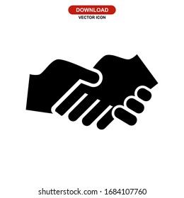 handshake icon or logo isolated sign symbol vector illustration - high quality black style vector icons
