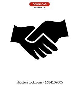 handshake icon or logo isolated sign symbol vector illustration - high quality black style vector icons
