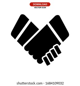 handshake icon or logo isolated sign symbol vector illustration - high quality black style vector icons
