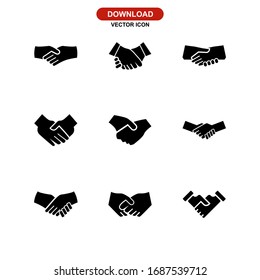 handshake icon or logo isolated sign symbol vector illustration - Collection of high quality black style vector icons
