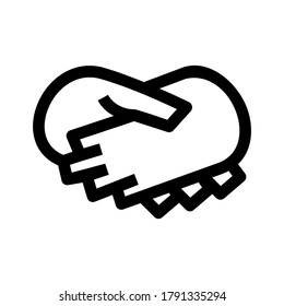 icono de apretón de manos o logotipo símbolo de signo aislado ilustración vectorial - iconos vectoriales de estilo negro de alta calidad
