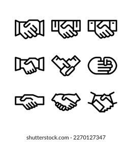 handshake icon or logo isolated sign symbol vector illustration - high quality black style vector icons