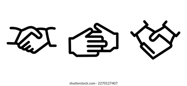 handshake icon or logo isolated sign symbol vector illustration - high quality black style vector icons