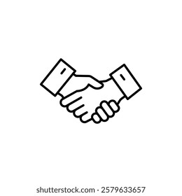 Handshake icon logo sign set vector outline