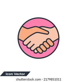 ilustración vectorial del logotipo del icono de apretón de manos. plantilla de símbolo de asociación para colección de diseño gráfico y web