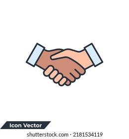 handshake Symbol Logo, Vektorgrafik. Vorlage für die grafische und Web-Design-Kollektion für Kontraktvereinbarungen