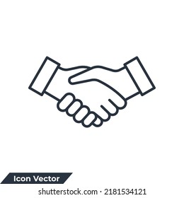ilustración vectorial del logotipo del icono de apretón de manos. plantilla de símbolo de contrato para colección de diseño gráfico y web