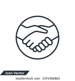 Handshake Symbol Logo, Vektorgrafik. Vorlage für das Partnerschaftssymbol für die Grafik- und Webdesign-Sammlung