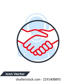Ilustración vectorial del logotipo del icono del apretón de manos. plantilla de símbolo de asociación para colección de diseño gráfico y web