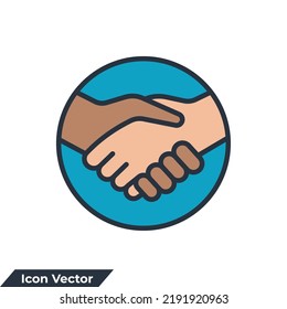 Handshake icon logo vector illustration. partnership symbol template for graphic and web design collection