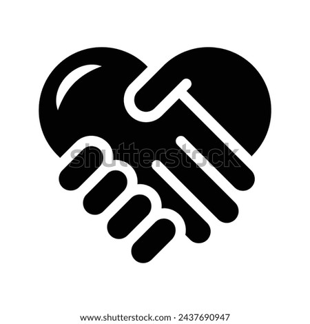 Handshake icon. love sign. flat illustration of vector icon