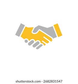 Handshake icon. Management. Two hands shaking, a symbol of agreement. Office, solutions, analysis. flat design style.