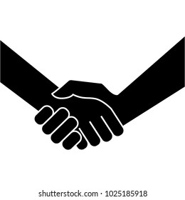Handshake. Icon on white background. Vector illustration