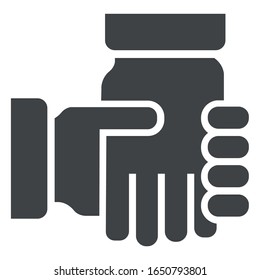 Handshake icon on white background