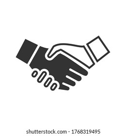 Handshake icon on white background