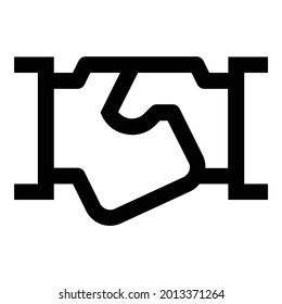 Handshake icon on the white background.