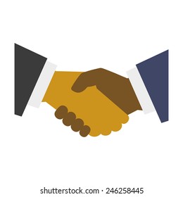 Handshake Icon on White Background. Flat Design Style Modern Vector Illustration