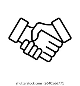 Handshake icon on white background.
