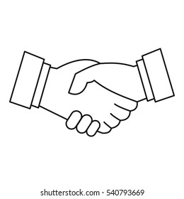 Handshake icon. Outline illustration of handshake vector icon for web