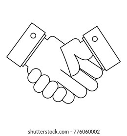 Handshake icon. Outline illustration of handshake vector icon for web