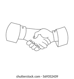 Handshake Icon Outline Style Isolated On Stock Vector (Royalty Free ...