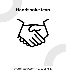 Handshake Icon with Outline Style, Vector Editable