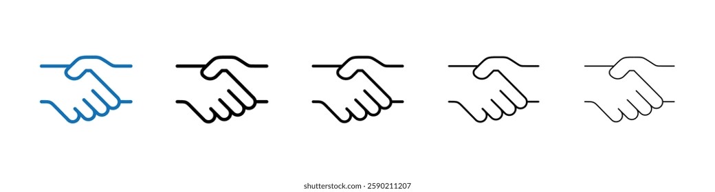 Handshake icon Outline vector logo for web ui