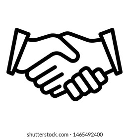 Handshake icon. Outline handshake vector icon for web design isolated on white background