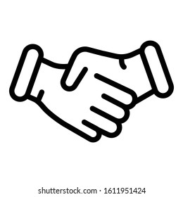 Handshake icon. Outline handshake vector icon for web design isolated on white background