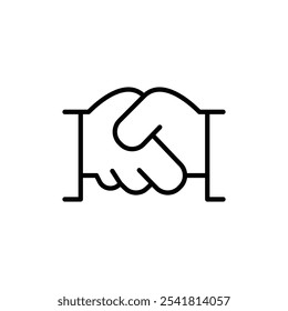 Icono de apretón de manos Vector de contorno para Web ui