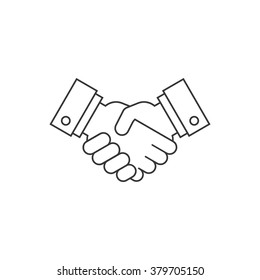 Handshake icon, partnership concept, thin line