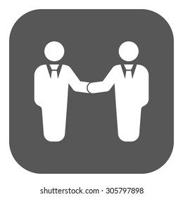 The handshake icon. Partnership and negotiation, cooperation symbol. Flat Vector illustration. Button