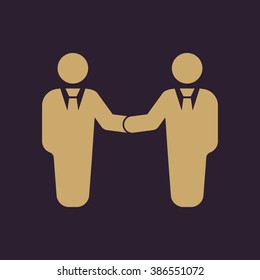 The handshake icon. Partnership and negotiation, cooperation symbol. Flat Vector illustration