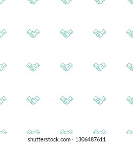 handshake icon pattern seamless white background. Editable line handshake icon. handshake icon pattern for web and mobile.