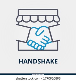 handshake icon, premium bicolor handshake icon.
