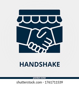 handshake icon, premium filled handshake icon.